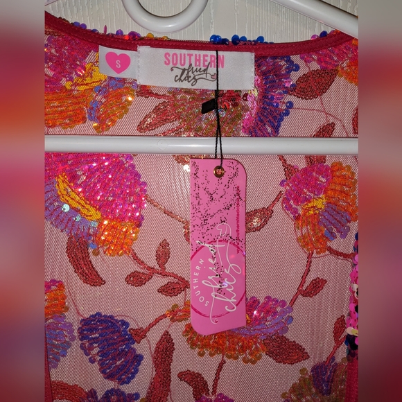 NWT SOUTHERN FRIED CHIKS SEQUIN DUSTER - Picture 13 of 14